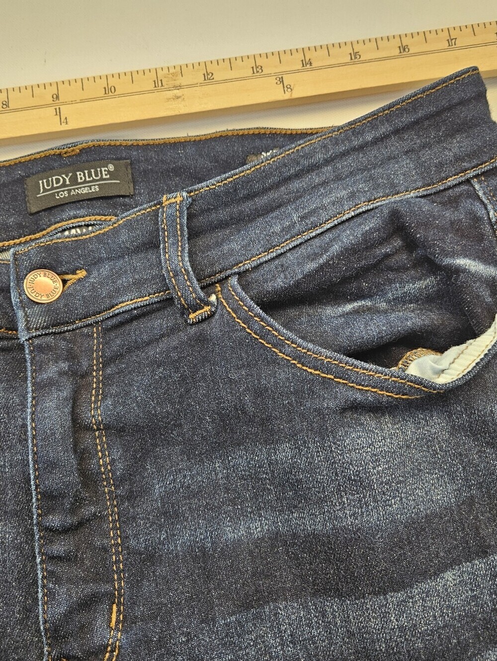 Judy Blue Los Angeles Jeans Skinny Fit 14W Dark Blue Navy Denim - Picture 4 of 10